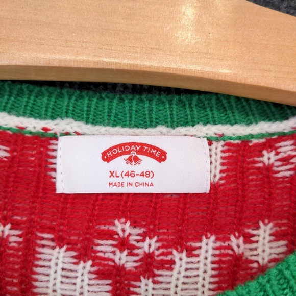 Holiday Time Men's Santa Christmas Sweater Multicolor XL 46-48 Fair Isle - Picture 10 of 14